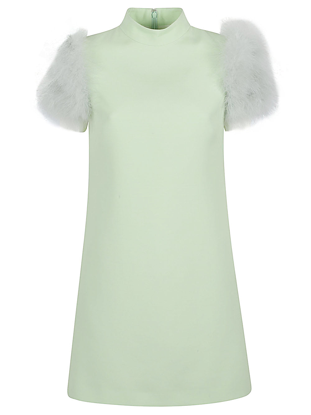 Valentino Women Feathered Wool And Silk Dress