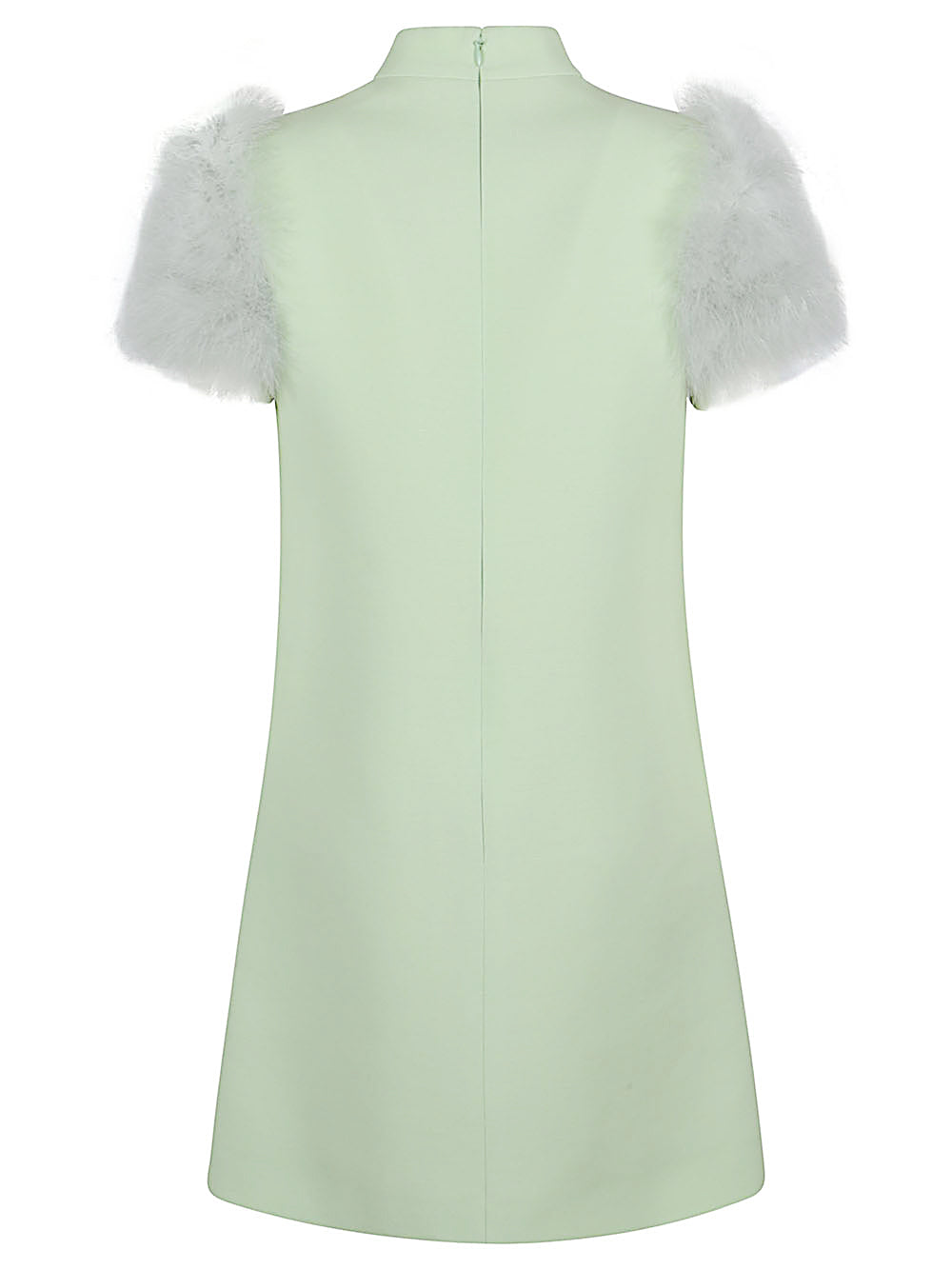 Valentino Women Feathered Wool And Silk Dress