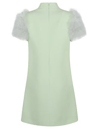 Valentino Women Feathered Wool And Silk Dress