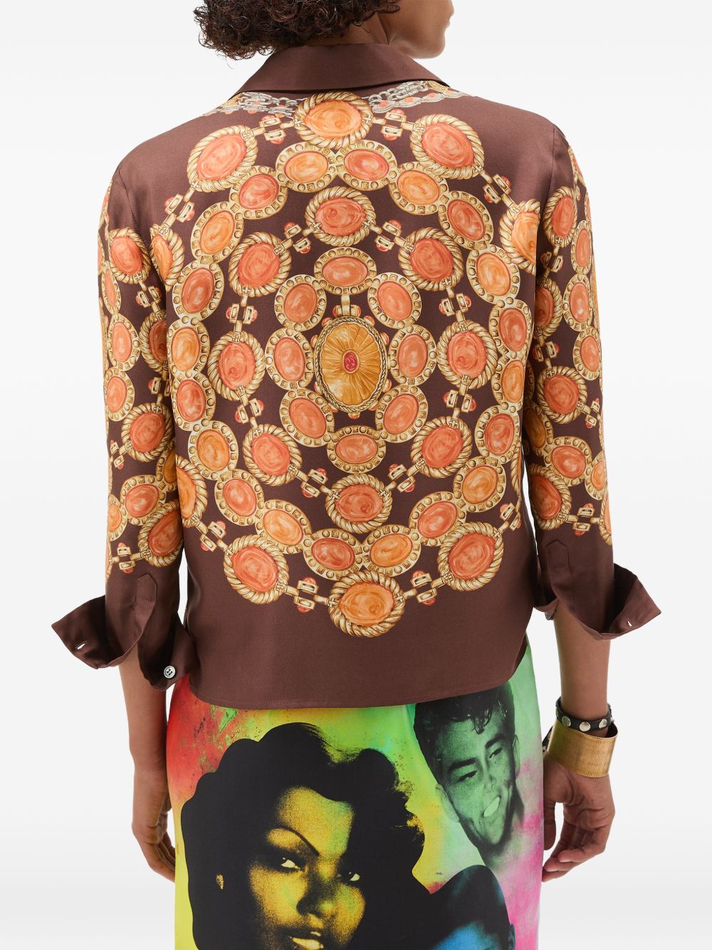 Versace Women Printed Silk Shirt
