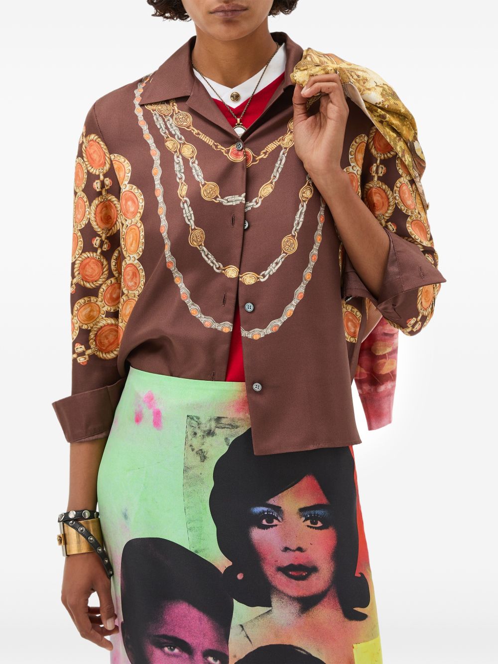 Versace Women Printed Silk Shirt