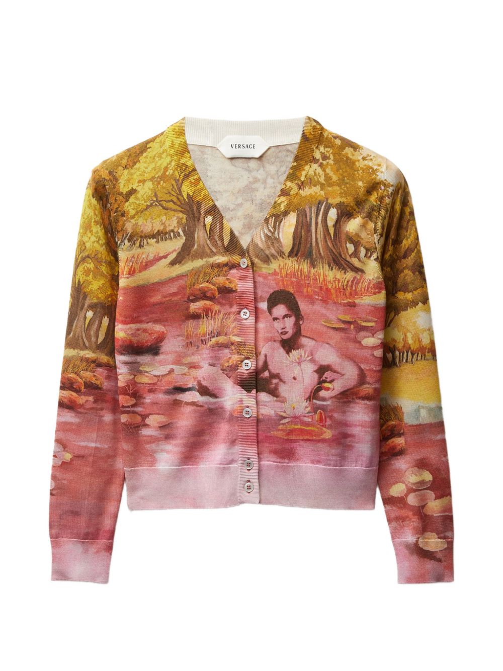 Versace Women Printed Silk Cardigan
