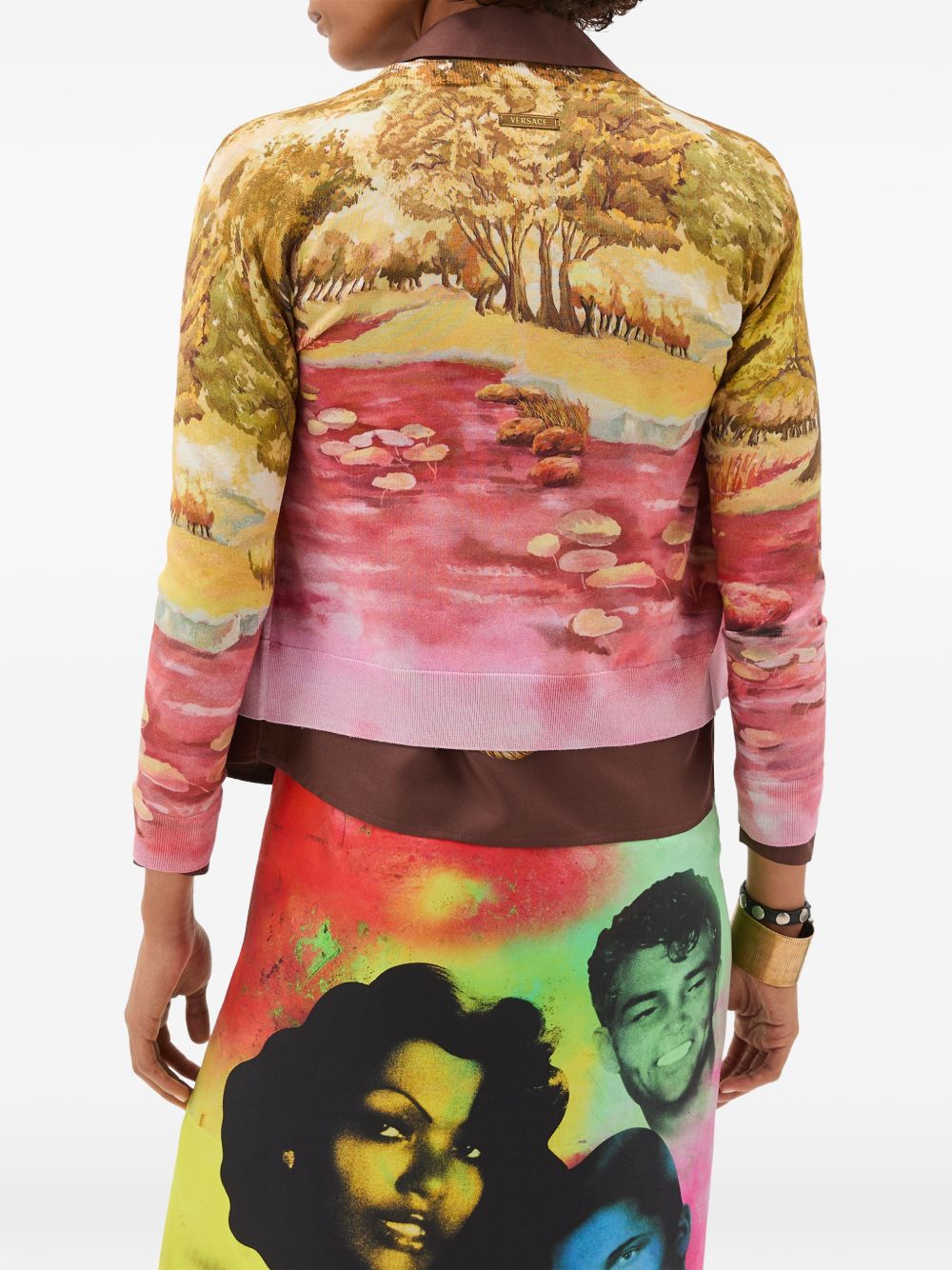 Versace Women Printed Silk Cardigan