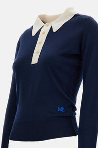 Wales Bonner Women Long Sleeved Polo Shirt John Smedley For Wales Bonner