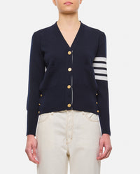 Thom Browne Women Milano Classic V Neck Fine Merino Wool Cardigan