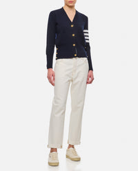 Thom Browne Women Milano Classic V Neck Fine Merino Wool Cardigan