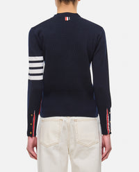 Thom Browne Women Milano Classic V Neck Fine Merino Wool Cardigan