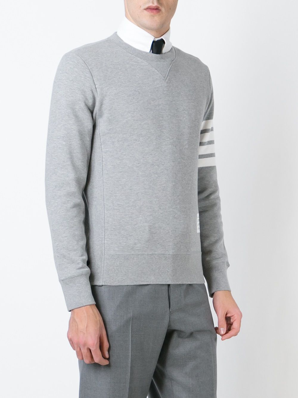 Thom Browne Men 4Bar Cotton Crewneck Sweatshirt