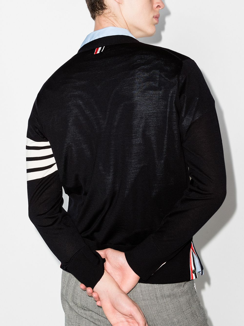 Thom Browne Men 4Bar Wool Cardigan