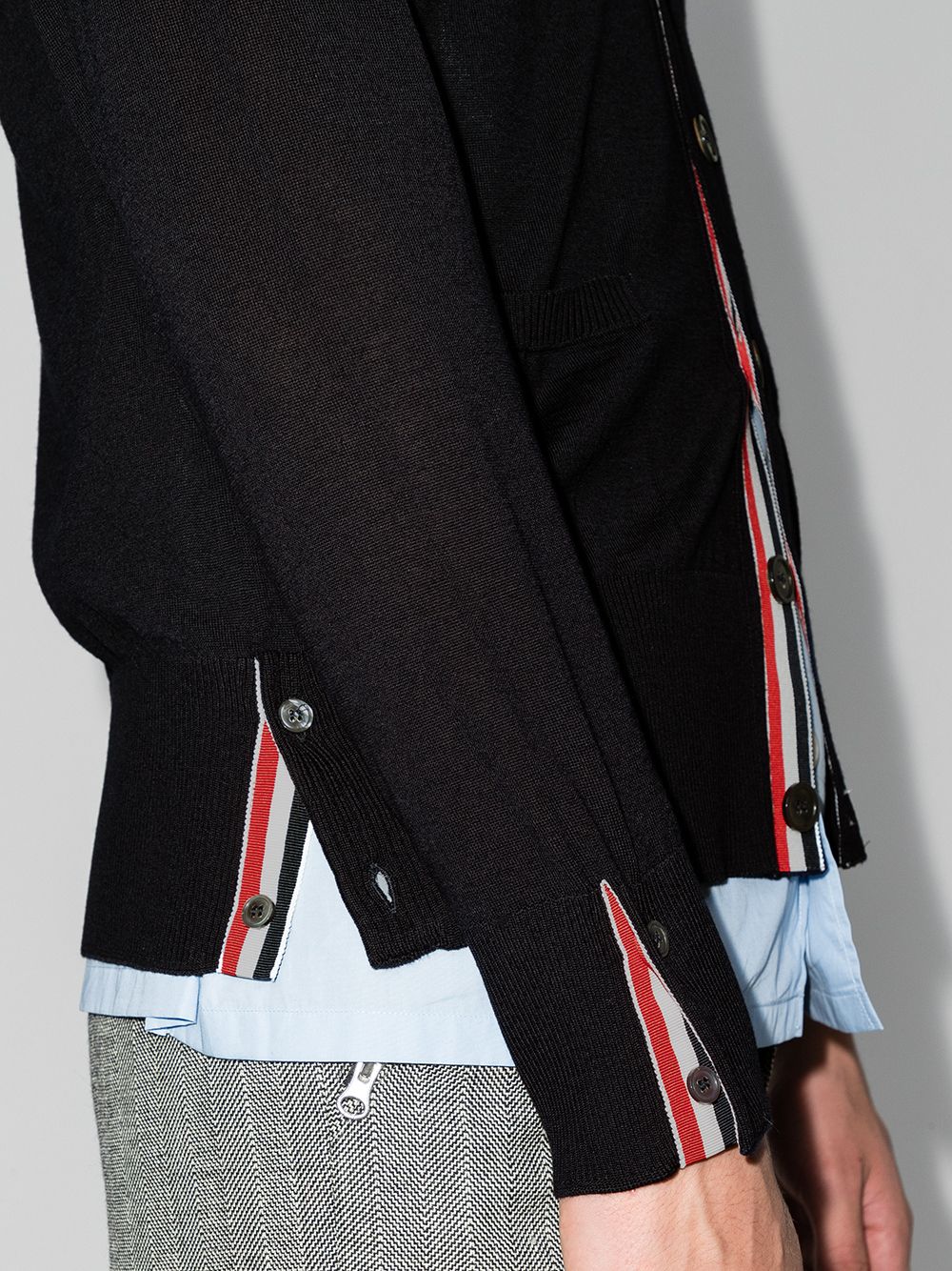 Thom Browne Men 4Bar Wool Cardigan