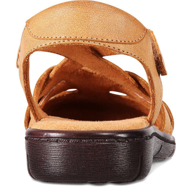 Garrett Womens Faux Leather Strappy Flat Sandals