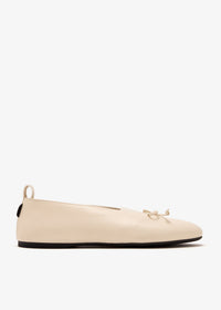 MIU MIU Miu Miu Women Ivory Nappa Ballerinas