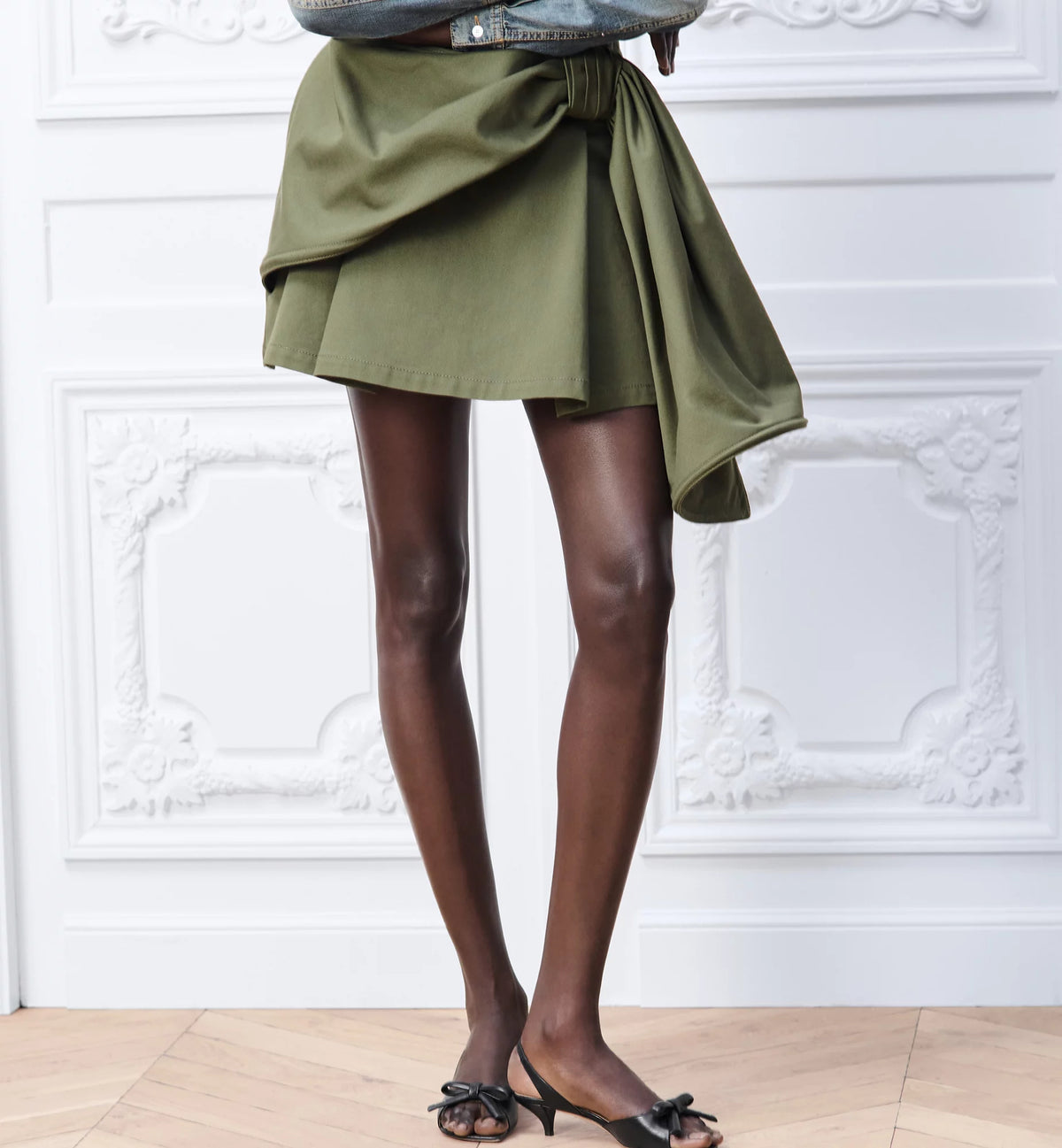 DIOR Dior Women Canvas Mini Skirt With Maxi Bow