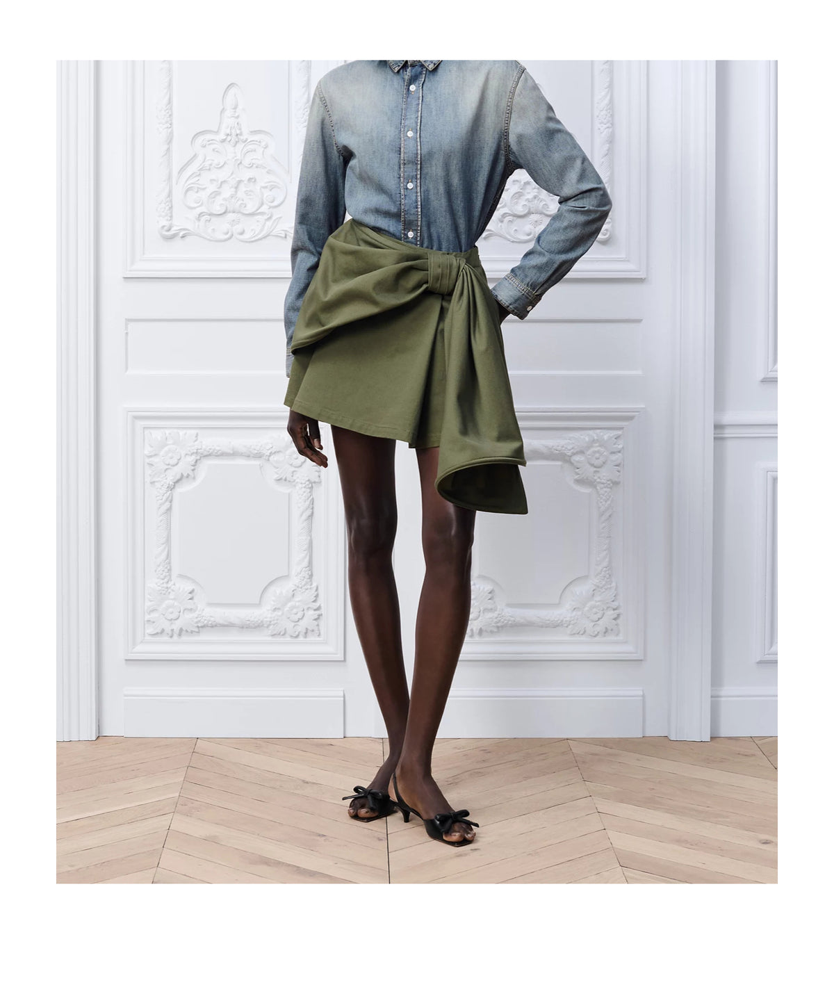 DIOR Dior Women Canvas Mini Skirt With Maxi Bow