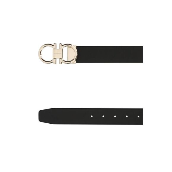 SALVATORE FERRAGAMO Salvatore Ferragamo Men Black Leather Belt