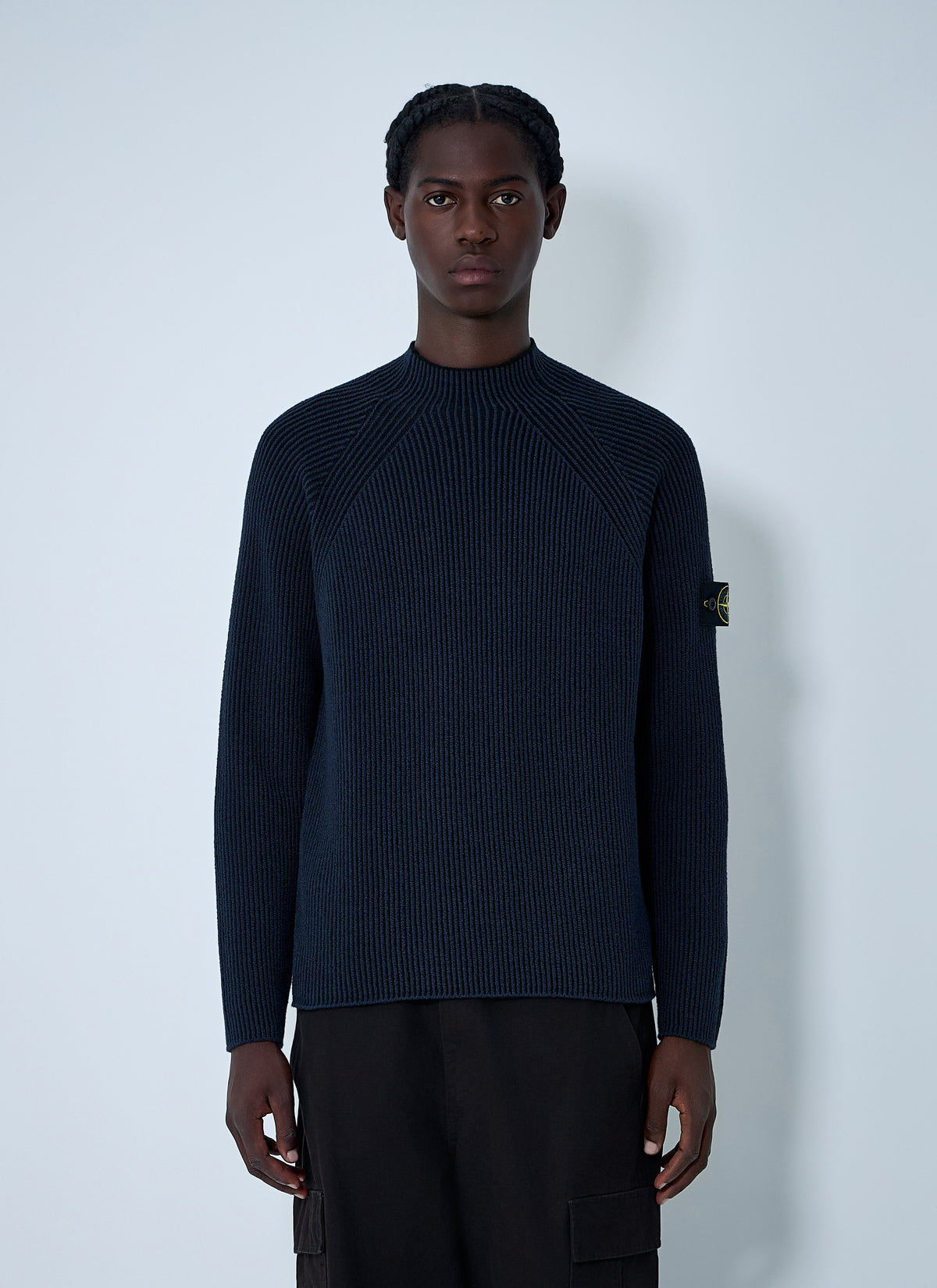 Stone Island Men Rib Logo Patch Sweater