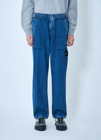 Stone Island Men Elasticated Denim Cargo Trousers