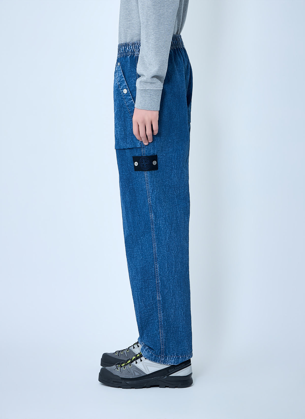 Stone Island Men Elasticated Denim Cargo Trousers