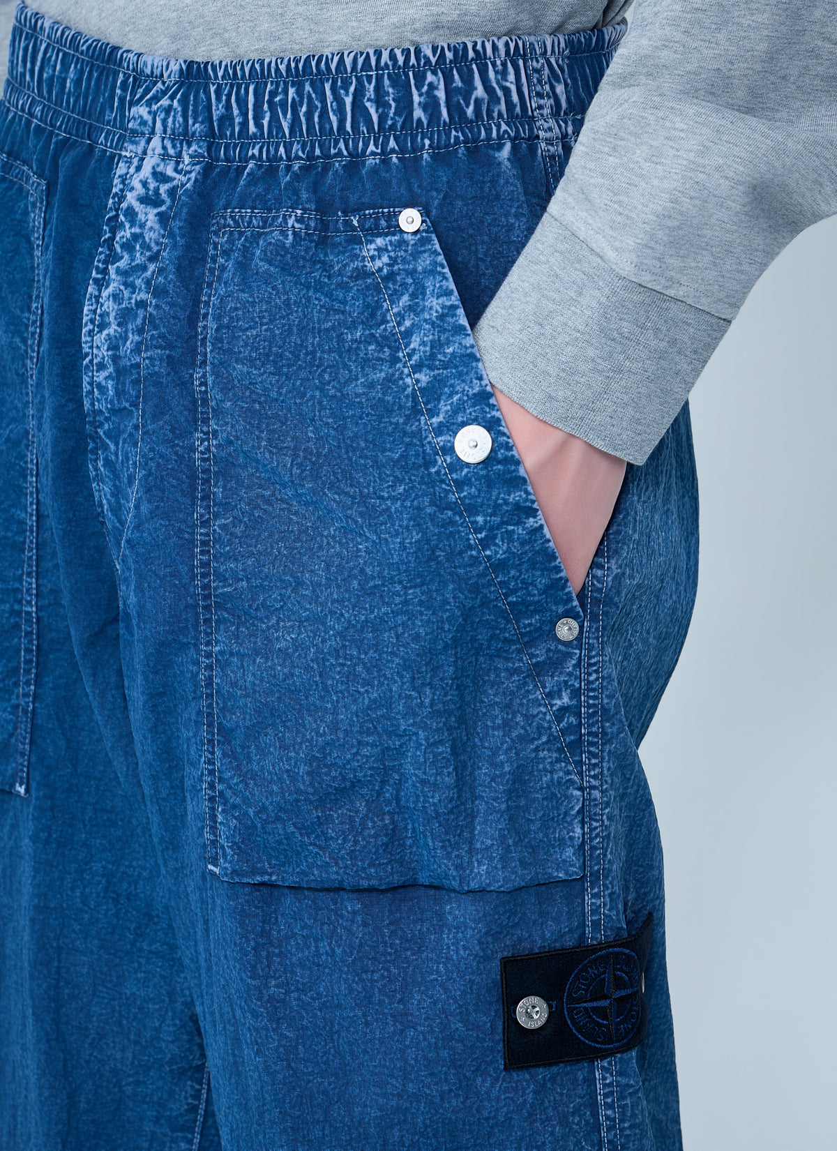 Stone Island Men Elasticated Denim Cargo Trousers
