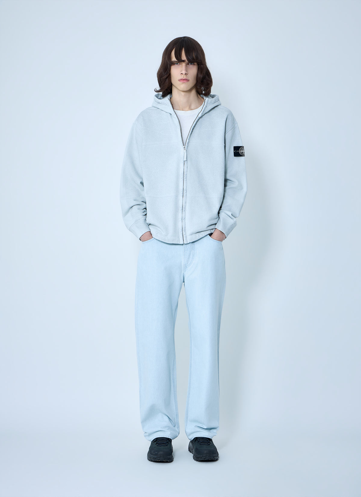 Stone Island Men Wide-Leg Denim Jeans