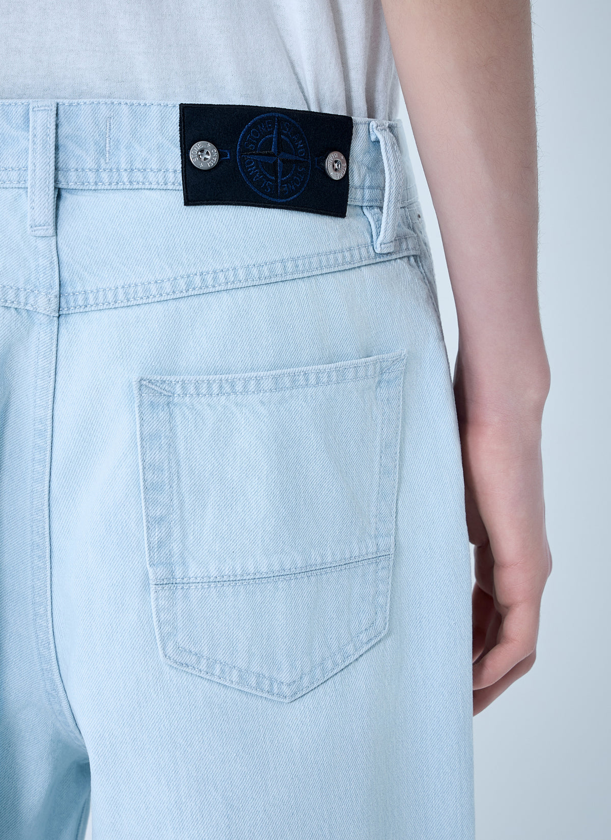 Stone Island Men Wide-Leg Denim Jeans