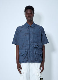Stone Island Men Short-Sleeve Overshirt With Flap Pockets