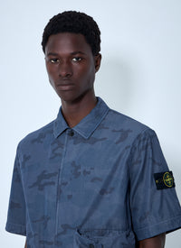 Stone Island Men Short-Sleeve Overshirt With Flap Pockets