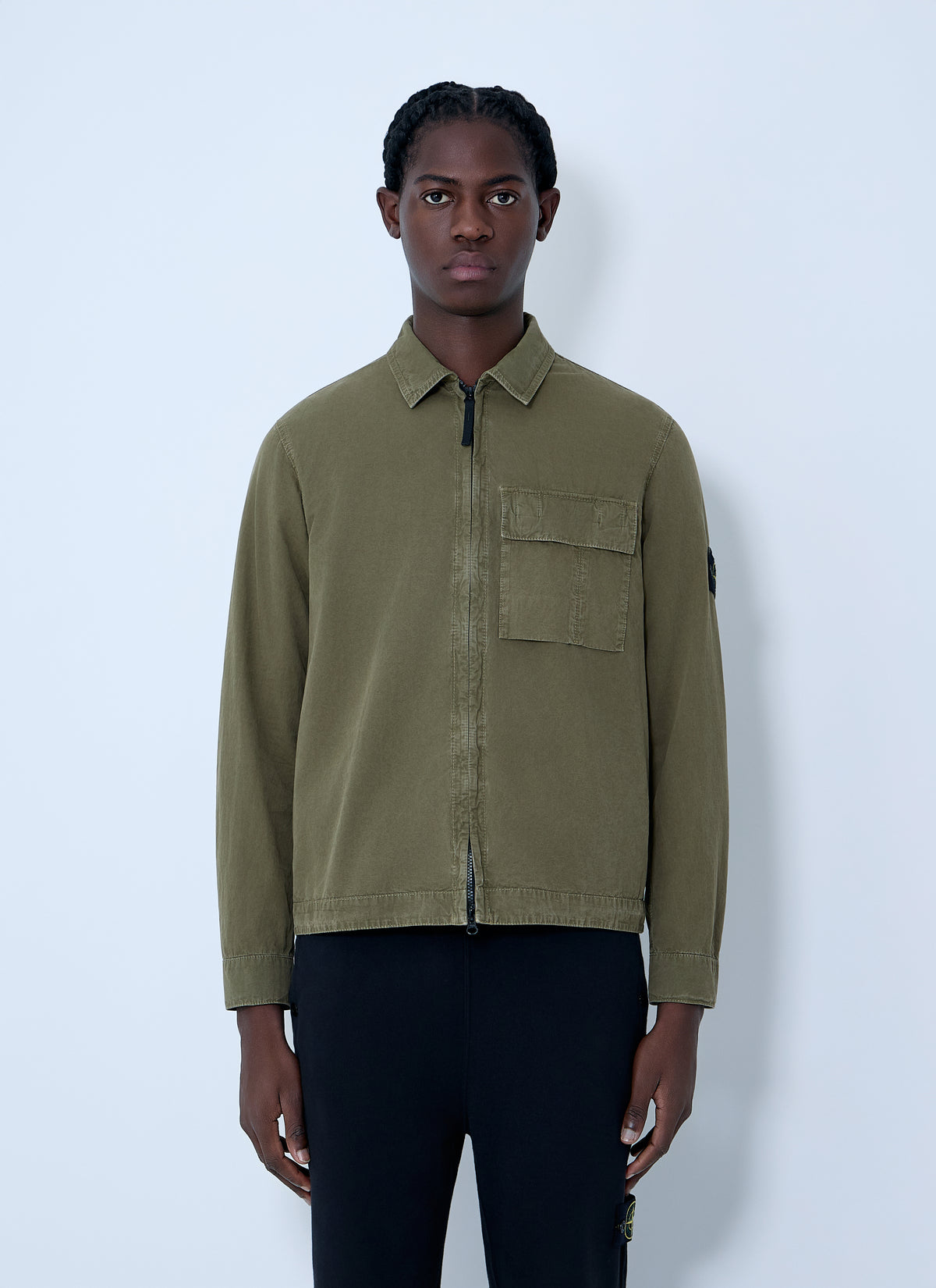 Stone Island Men Logo Patch Overshirt