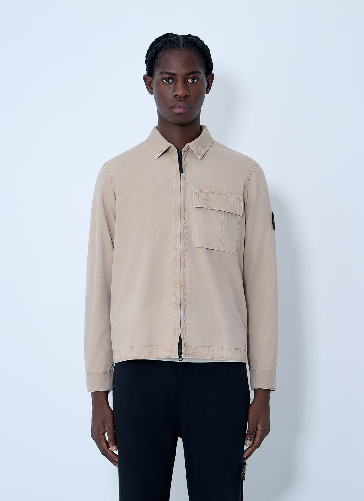 Stone Island Men Logo Patch Overshirt