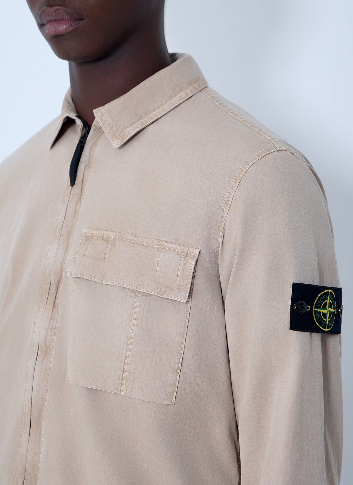 Stone Island Men Logo Patch Overshirt