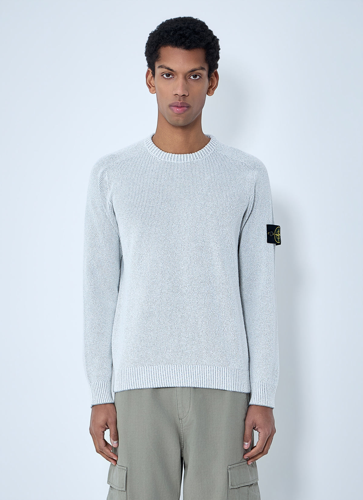 Stone Island Men Ribbed Knit Crewneck Sweater