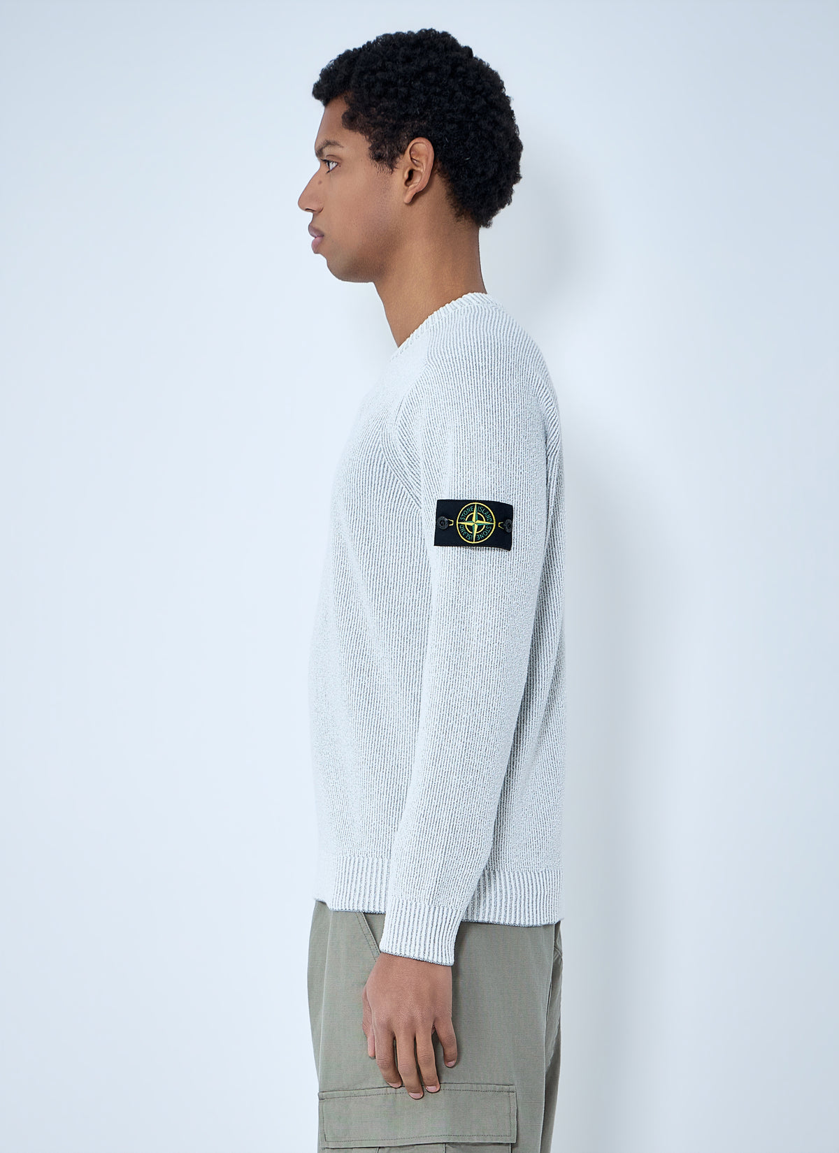Stone Island Men Ribbed Knit Crewneck Sweater