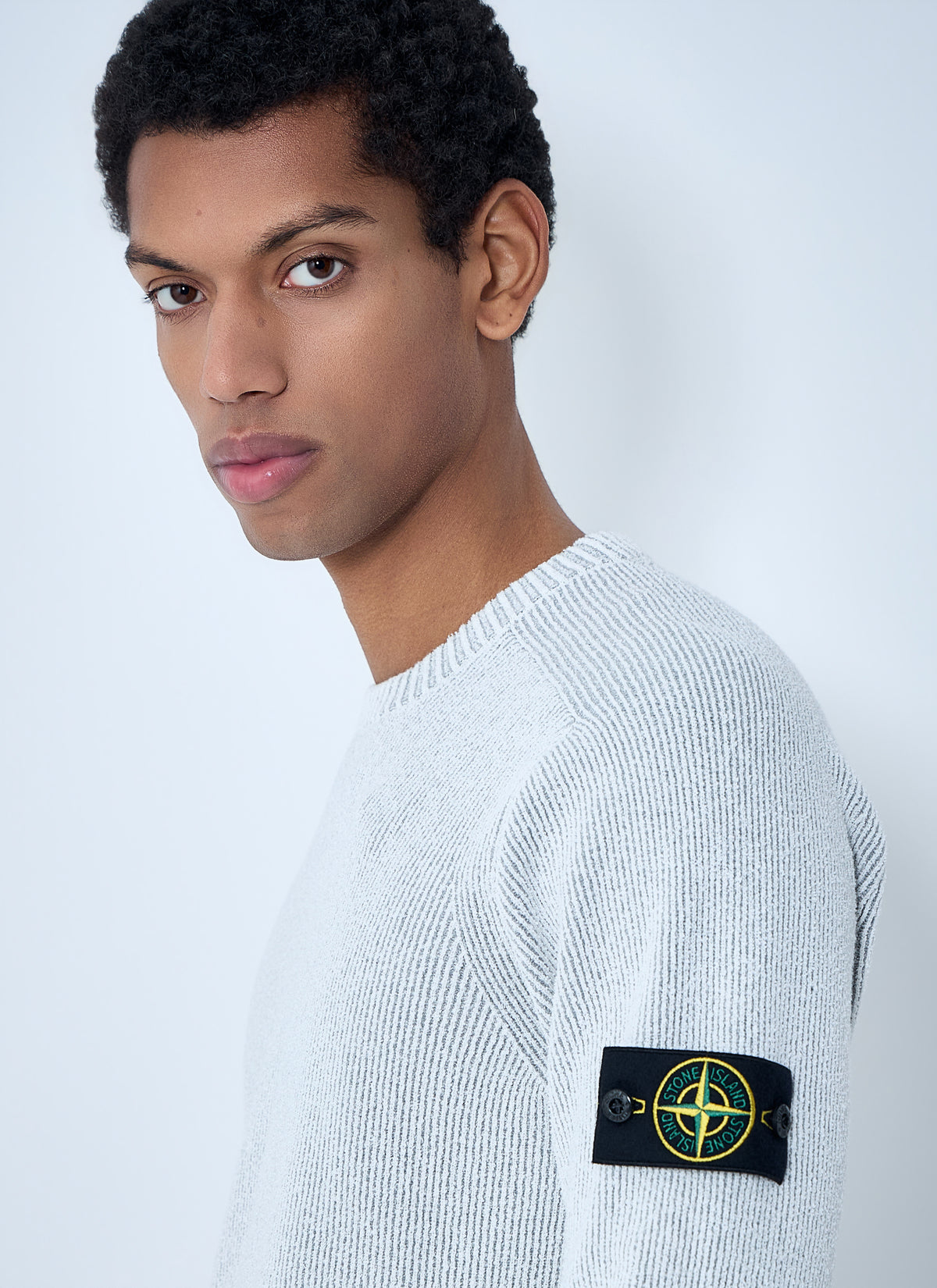 Stone Island Men Ribbed Knit Crewneck Sweater