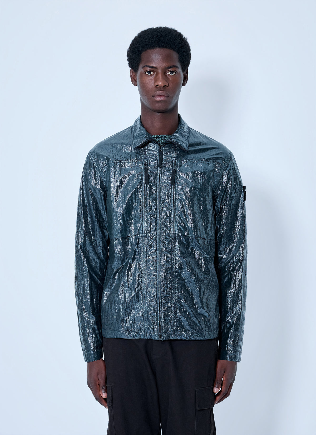 Stone Island Men Crinkle-Effect Shirt