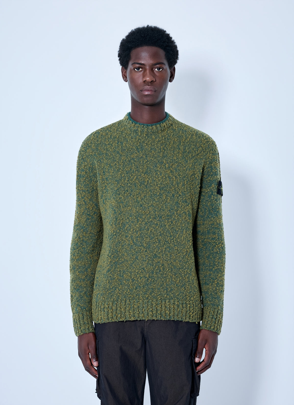 Stone Island Men Crewneck Textured Knit Sweater