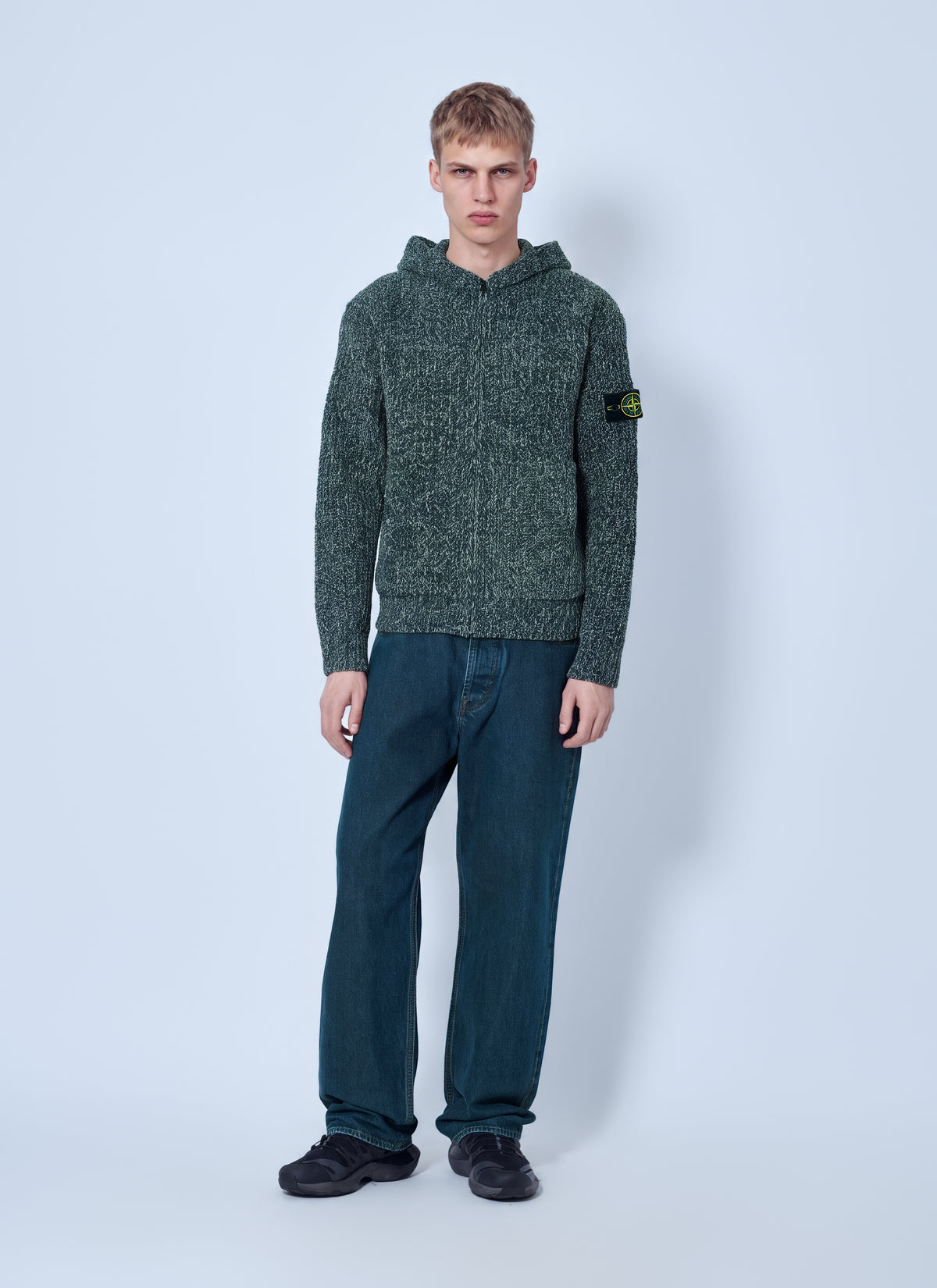 Stone Island Men Knit Zip-Up Hoodie