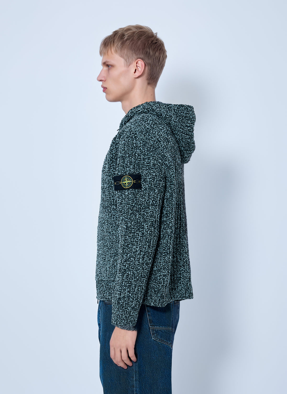 Stone Island Men Knit Zip-Up Hoodie