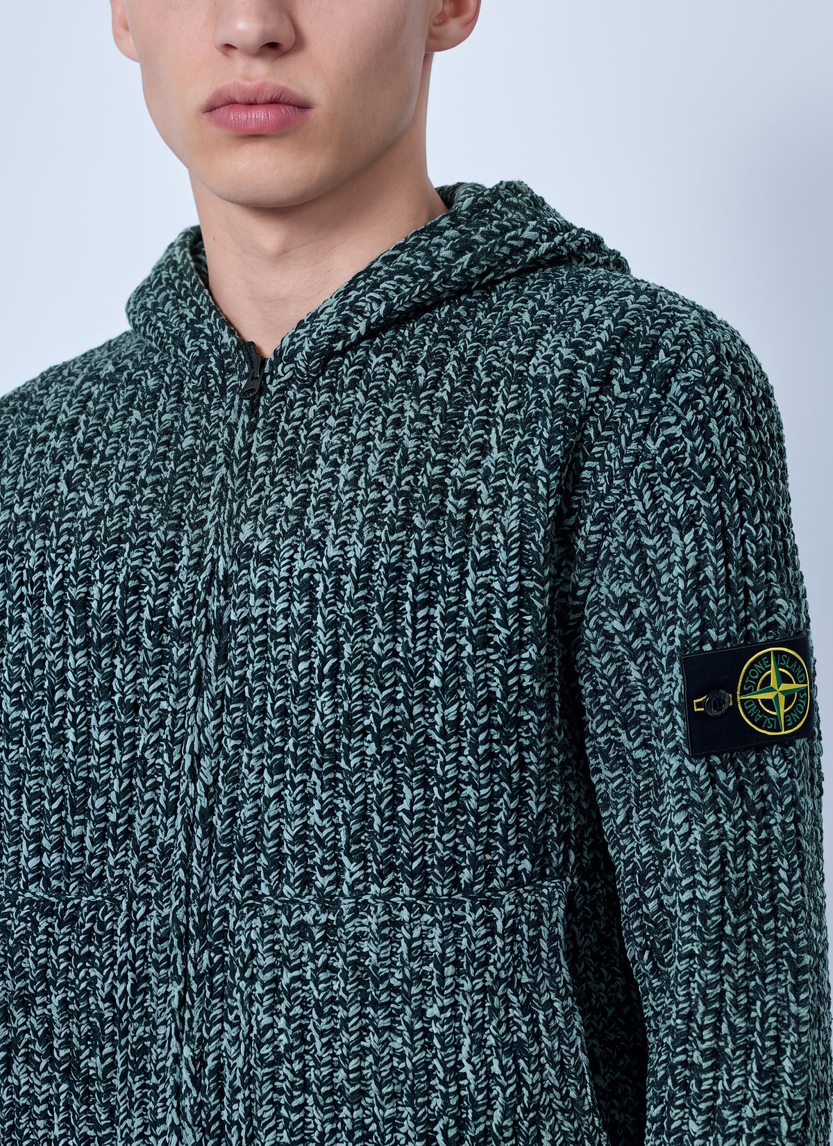 Stone Island Men Knit Zip-Up Hoodie