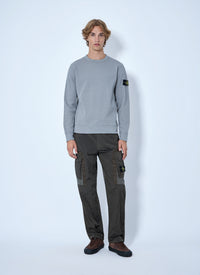 Stone Island Men Crewneck Sweatshirt With Sleeve Logo Patch