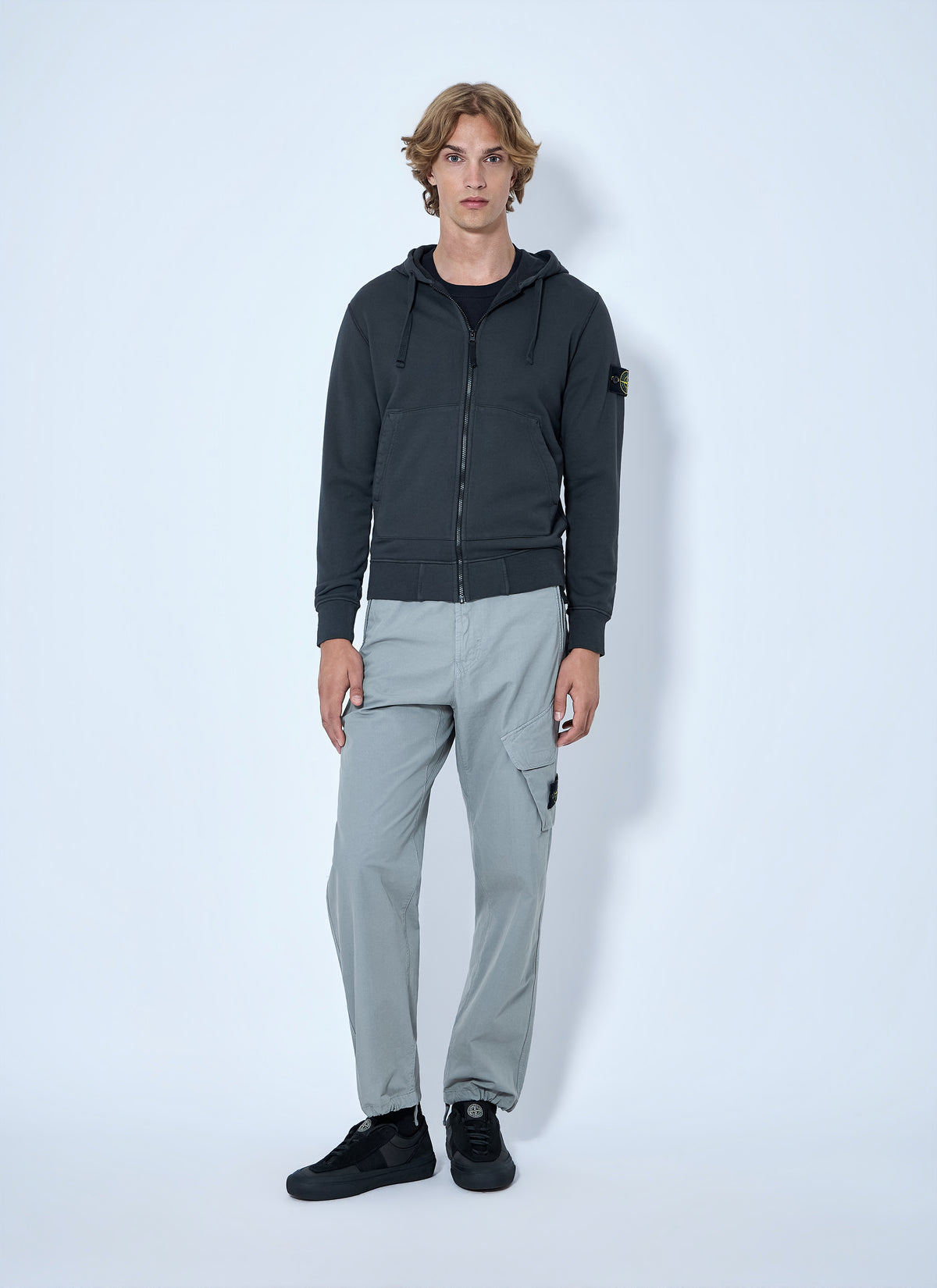 Stone Island Men Hooded Zip-Up Sweatshirt
