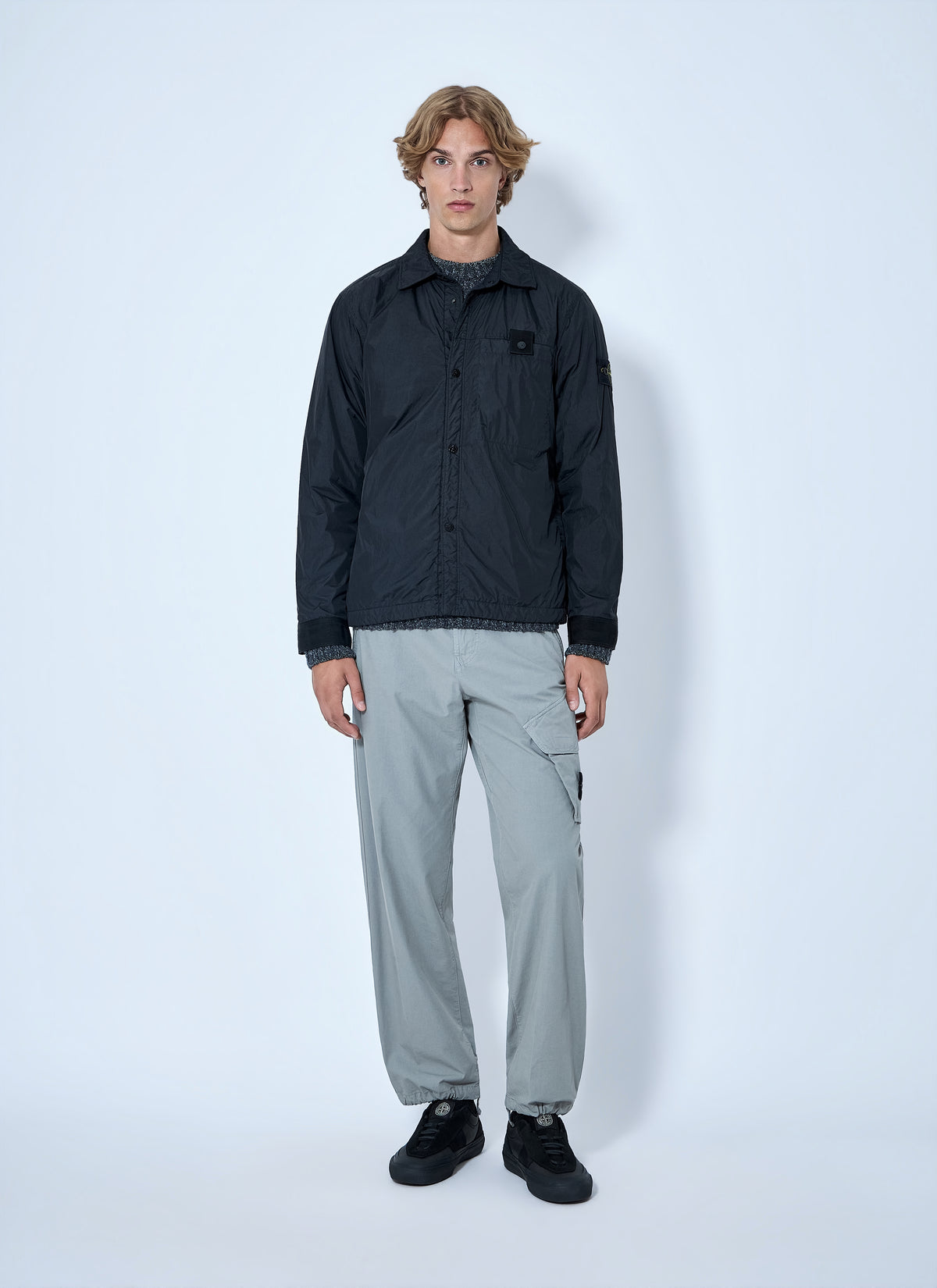 Stone Island Men Button-Up Nylon Jacket