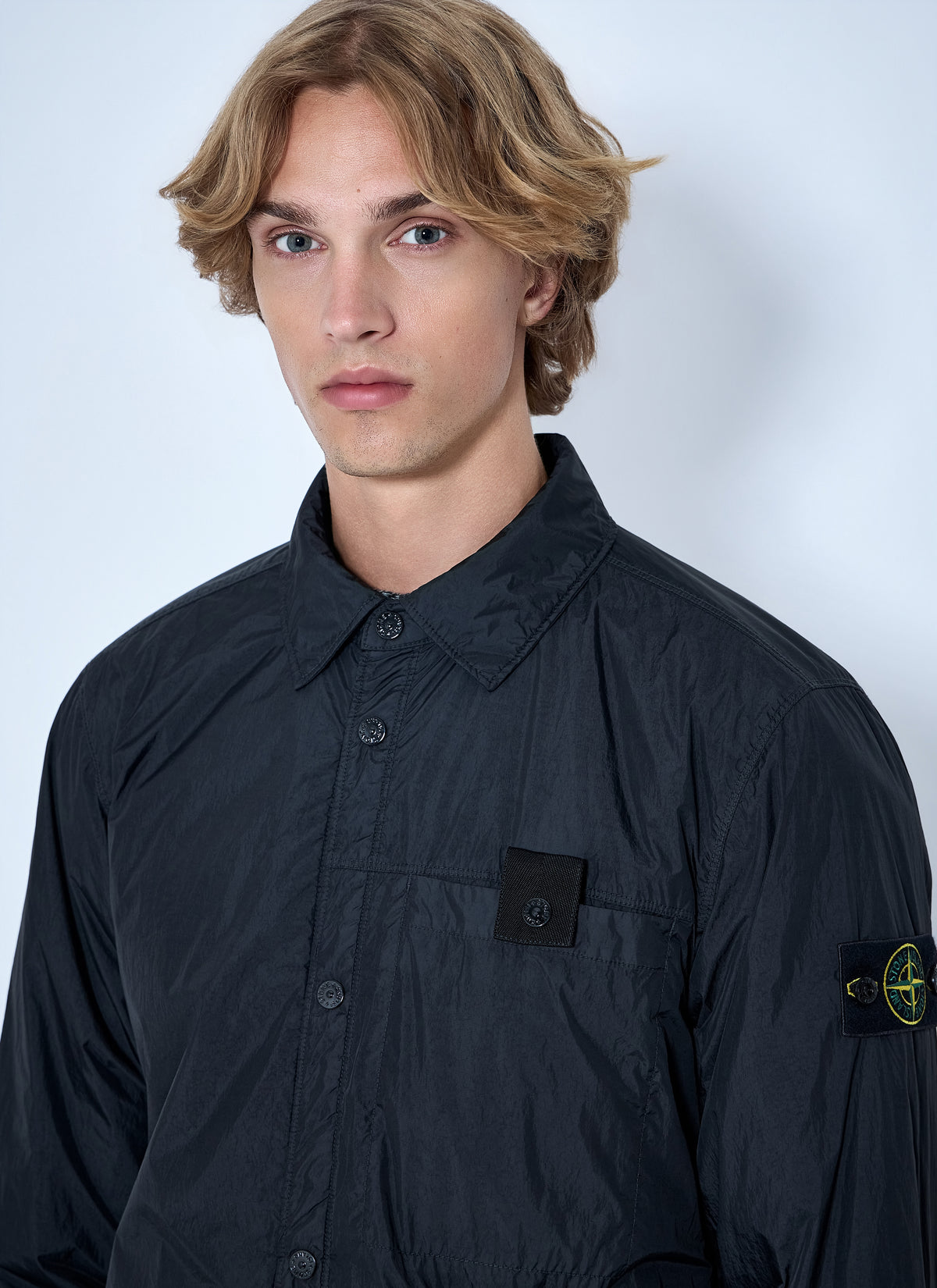 Stone Island Men Button-Up Nylon Jacket