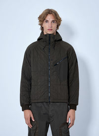 Stone Island Men Quilted Hooded Jacket