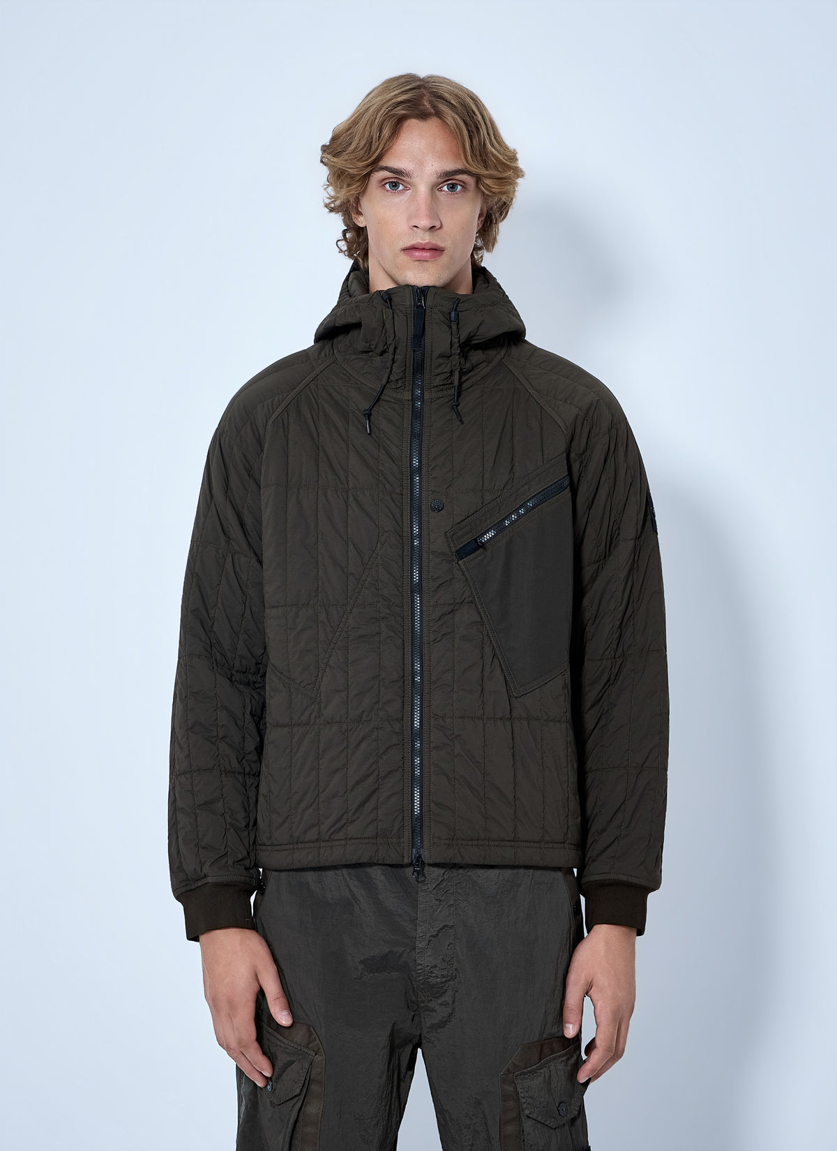 Stone Island Men Quilted Hooded Jacket