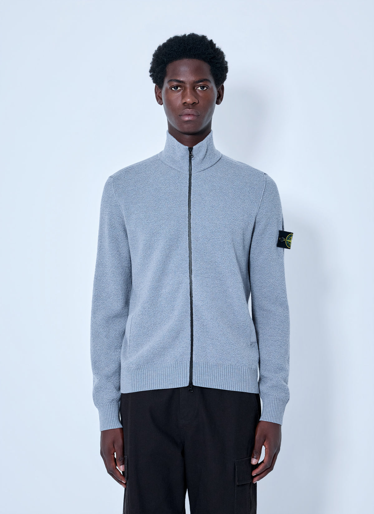 Stone Island Men Zip-Up Knit Sweater