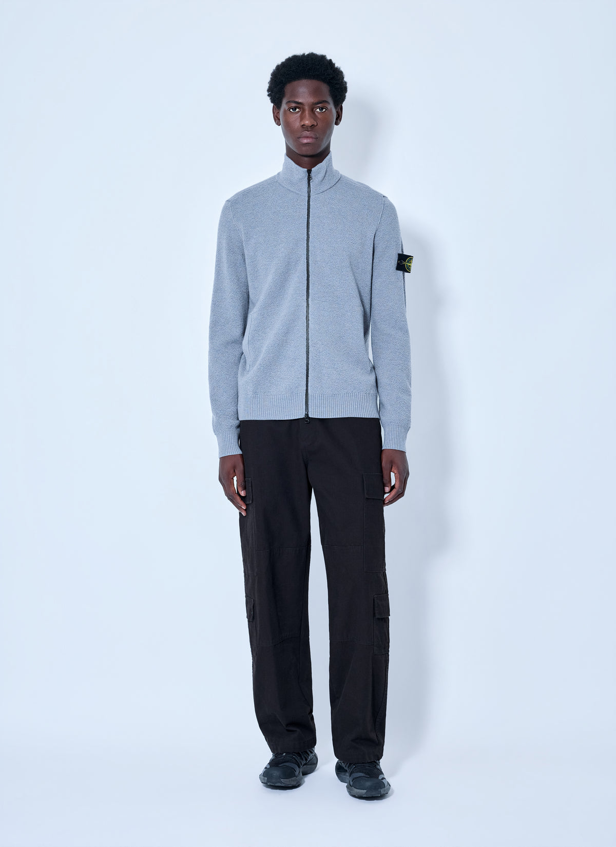 Stone Island Men Zip-Up Knit Sweater
