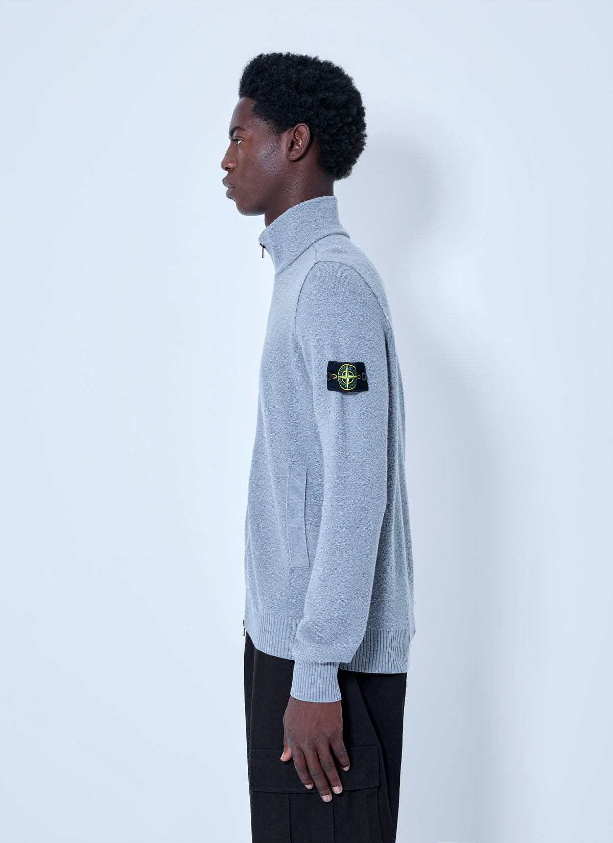 Stone Island Men Zip-Up Knit Sweater