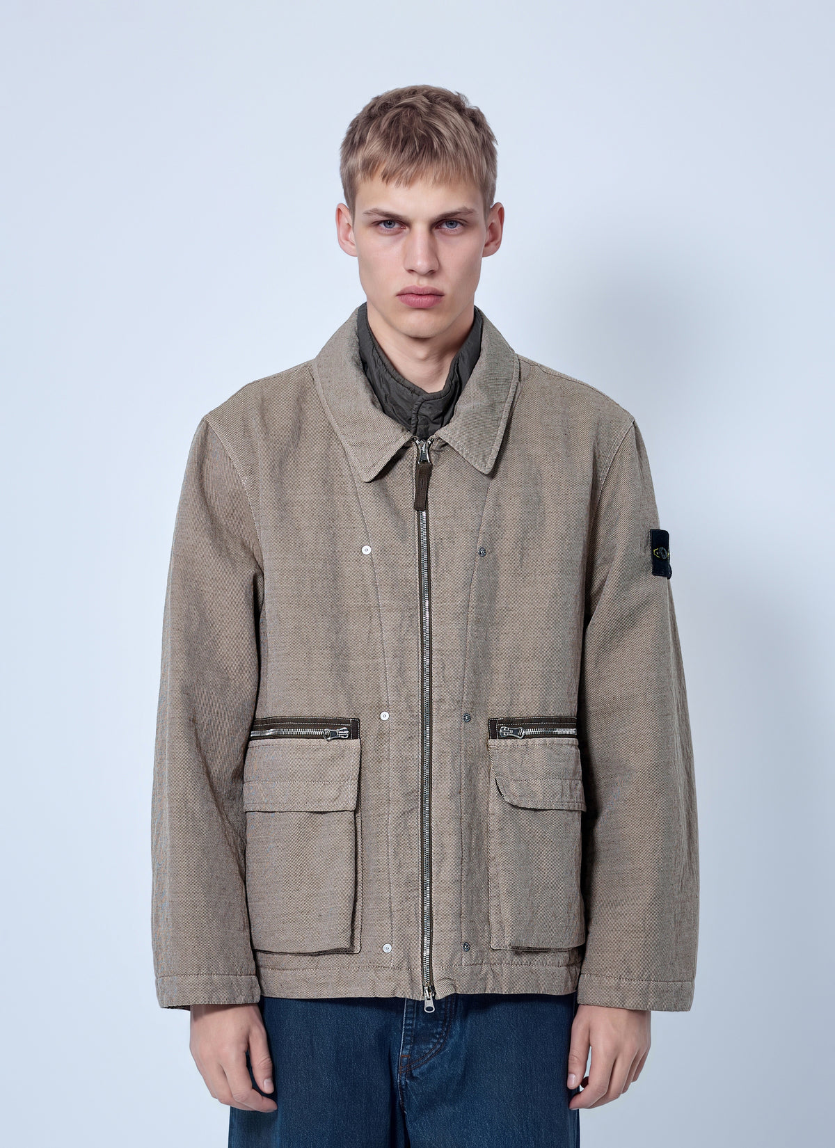 Stone Island Men Textured Zip Jacket