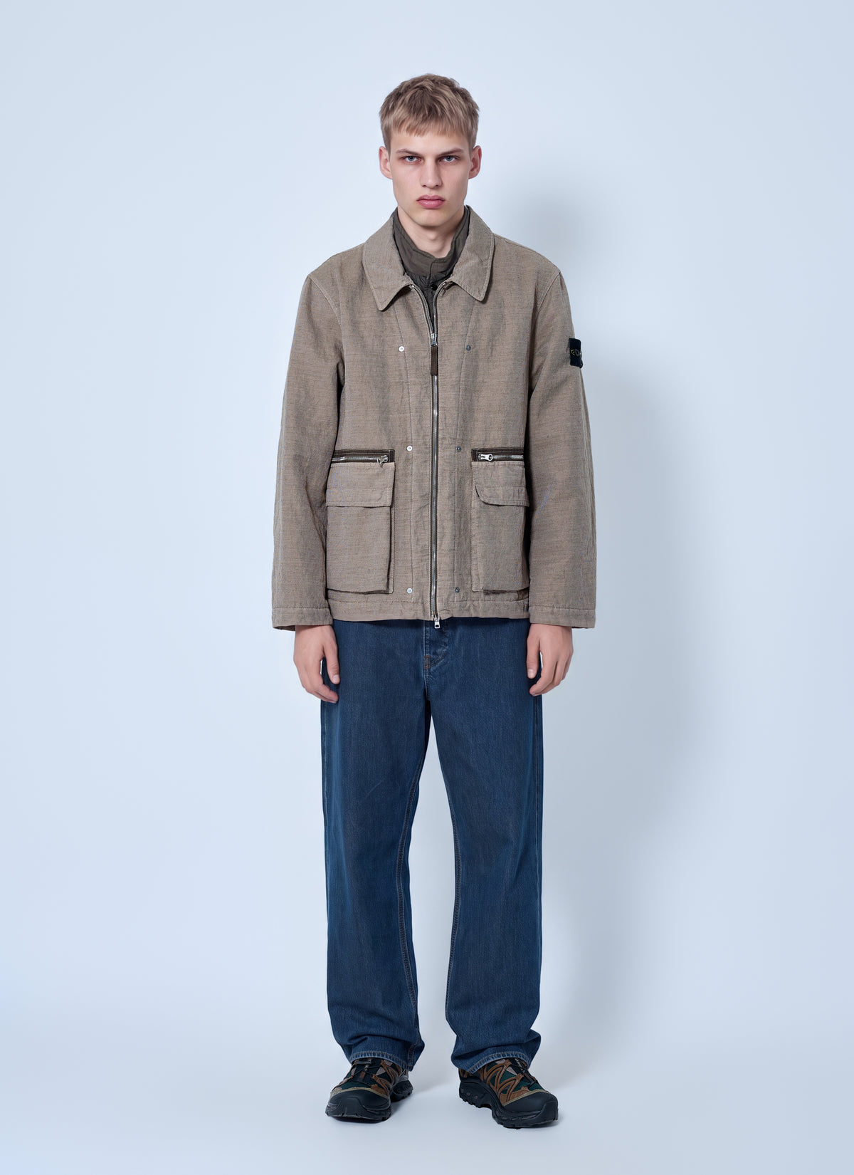 Stone Island Men Textured Zip Jacket