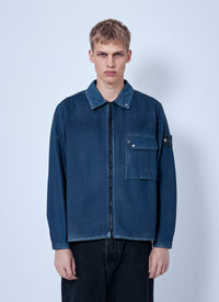 Stone Island Men Zip-Front Overshirt With Patch Pocket